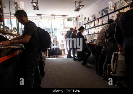 Das Innere eines Record Shop, Reckless Records in Soho Stockfoto