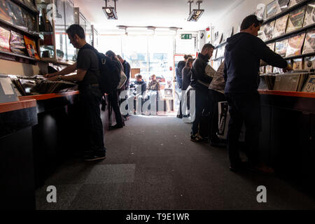 Das Innere eines Record Shop, Reckless Records in Soho Stockfoto