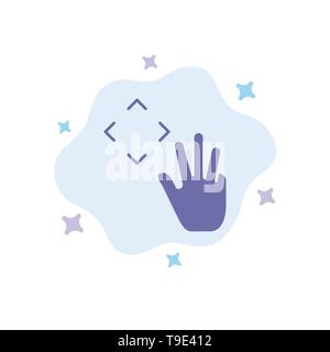 Hand, Hand, Oben, Kruppe blaues Symbol auf Abstrakten Cloud Hintergrund Stock Vektor