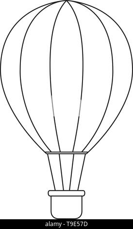 Hot Air Ballon vector Zeichnen von Linien auf weißem Hintergrund Stock Vektor
