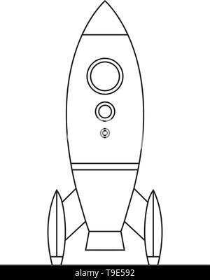 Abbildung: Eine Weltraumrakete im Vektorformat auf weißem Hintergrund Stock Vektor