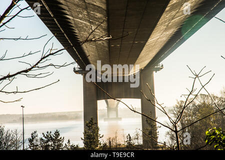 Unterseite Humber Bridge Yorkshire Raymond Boswell Stockfoto