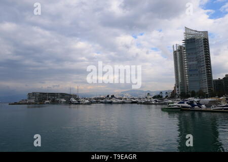 Die Skyline der Zaitunay Bay Marina in Beirut, Libanon Stockfoto