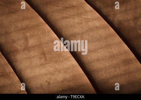 Braun sofa Stoff und Schatten von Jalousien Stockfoto