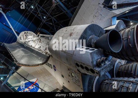Cape Canaveral, Florida, USA, NASA Kennedy Space Center, Shuttle Atlantis auf Öffentliche Anzeige Stockfoto
