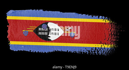 Pinselstrich Flagge Swasiland Stockfoto