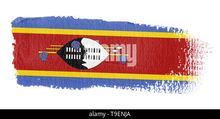 Pinselstrich Flagge Swasiland Stockfoto