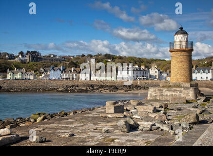 Leuchtturm und Hafen von Portpatrick in Dumfries und Galloway in Schottland Stockfoto