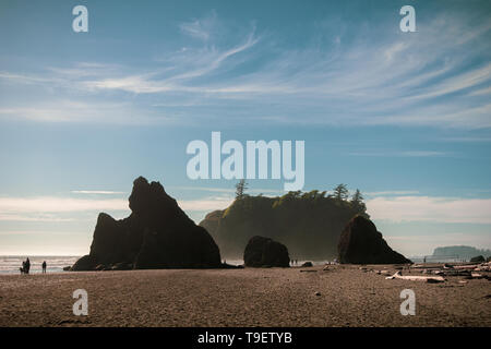 Ruby Strand Meer Stapel an einem sonnigen Tag der späten Frühling. Der Olympische National Park oder die Halbinsel, Washington State, USA. Stockfoto