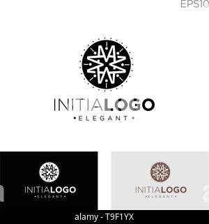 Monogramm initiale m, mm, m logo Vorlage Farbe schwarz Vector Illustration - Vektor Stock Vektor