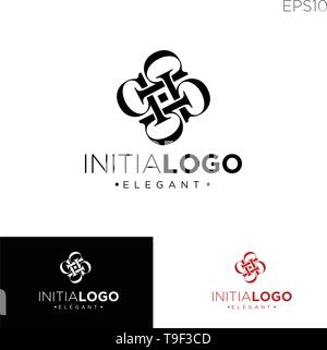 Monogramm initiale p, pp, p logo Vorlage Farbe schwarz Vector Illustration - Vektor Stock Vektor