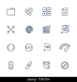 Set mit 16 Icons für mobile App, Websites, mobile, Software Stock Vektor
