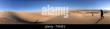 Panoramablick auf den Sanddünen in der Nähe von Walvis Bay, Namibia. Stockfoto