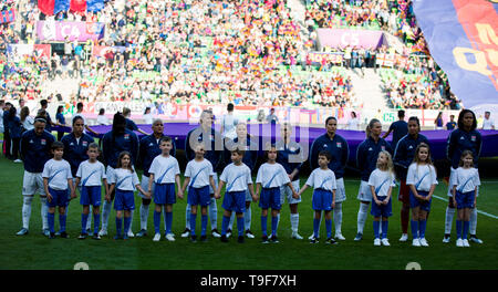 Groupama Arena, Budapest, Ungarn. 18 Mai, 2019. UEFA Champions League der Frauen, Lyon vs Barcelona; das Line up von Lyon starter Credit: Aktion plus Sport/Alamy leben Nachrichten Stockfoto