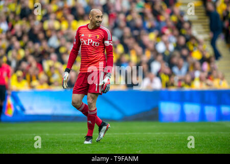 Heurelho Gomes von Watford im FA Cup Finale zwischen Manchester City und Watford im Wembley Stadion, London, England am 18. Mai 2019. Foto von salvio Calabrese. Nur die redaktionelle Nutzung, eine Lizenz für die gewerbliche Nutzung erforderlich. Keine Verwendung in Wetten, Spiele oder einer einzelnen Verein/Liga/player Publikationen. Stockfoto