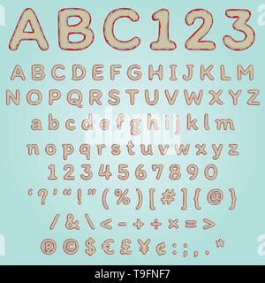 Retro Style lustig Texturierte comic Schrift mit lateinischen Alphabet für Vintage festliche pop art Vorlage Stock Vektor