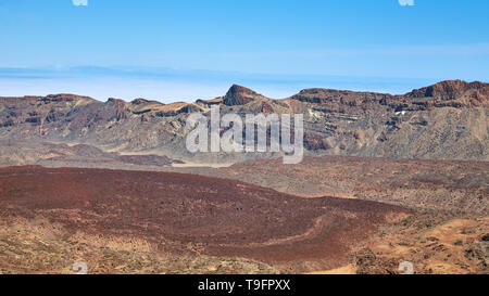 Canadas del Teide Caldera gilt als eines der größten Calderen der Erde, den Nationalpark Pico del Teide, Teneriffa, Spanien. Stockfoto