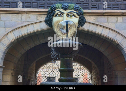 Bacchus mask im Innenhof des Casa Nacional de la Moneda, Potosi, Bolivien Stockfoto