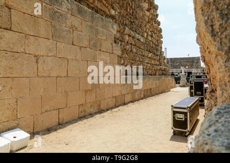 Konzert im alten Ruinen des römischen Amphitheaters in Salamis. Nordzypern. Stockfoto