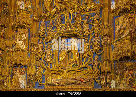 Im Inneren der berühmten Kathedrale von Burgos, Castilla y Leon, Spanien Stockfoto