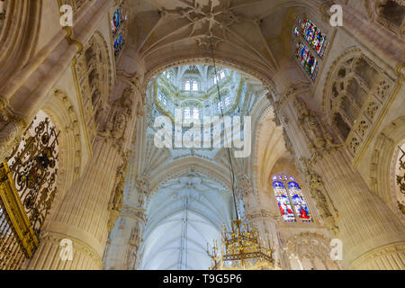 Im Inneren der berühmten Kathedrale von Burgos, Castilla y Leon, Spanien Stockfoto