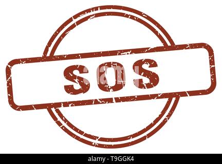 Sos-Stempel isoliert auf weißem Stock Vektor