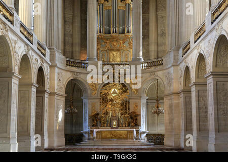 La Chapelle du Château de Versailles. / Die Kapelle des Schlosses von Versailles. Stockfoto