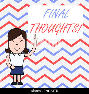 Handschrift text Abschließende Gedanken schreiben. Konzeptionelle Foto sollte letzten Sätze werden innerhalb ihrer Schlussfolgerungen Stockfoto