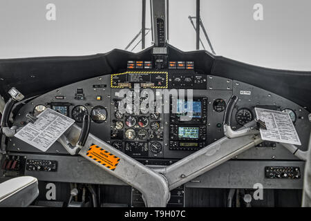 Auf dieser einzigartigen Foto können das Cockpit in einem Wasserflugzeug auf den Malediven sehen. Diese Aufnahmen sind sehr selten Stockfoto