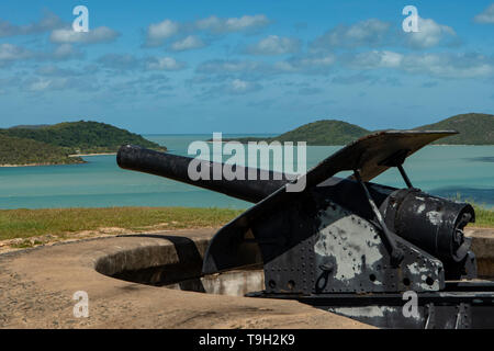 Geschützstellung am Grünen Hügel Fort, Thursday Island Stockfoto