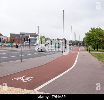 Der belebten Ringstraße im Zentrum der Stadt in Darlington, England, Großbritannien Stockfoto