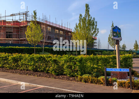 St Michaels hurst Neubau Wohnungsbau Beschäftigung Land, Geschäfte, kommunalen Einrichtungen in Bishops Stortford, Hertfordshire, England Stockfoto