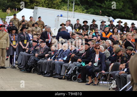 Cassino, Italien, 18. Mai 2019: polnischen Veteranen nehmen an den Feierlichkeiten zum 75. Jahrestag der Schlacht von Montecassino Stockfoto