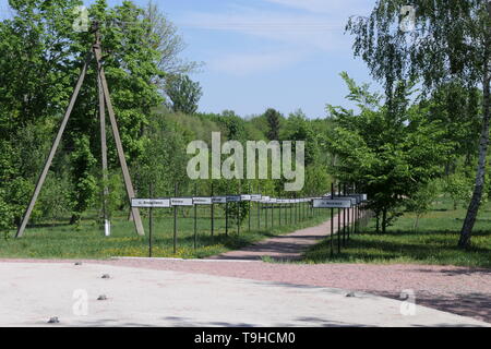 Platten und verlassene Dörfer unbewohnbar der Tschernobyl, Ukraine Stockfoto