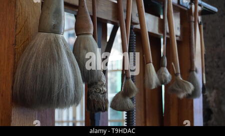 Frida Kahlo Pinsel. Frida Kahlo Haus. Mexiko City, Mexiko. Stockfoto