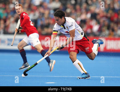 London, Großbritannien. 19. Mai 2019. FIH-Internationale Mens Pro Hockey, England und Belgien; Thomas Briels von Belgien Quelle: Aktion Plus Sport Bilder/Alamy leben Nachrichten Stockfoto