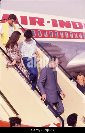 Rajiv Gandhi mit seiner Familie Stockfoto