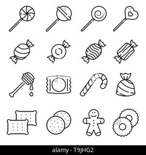 Bonbons und Süßigkeiten Icon Set Line Icon Set Stock Vektor