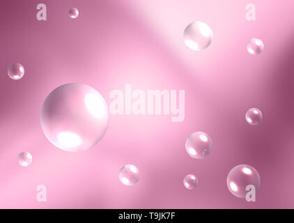 Abstrakte Blasen auf rosa Hintergrund Stockfoto