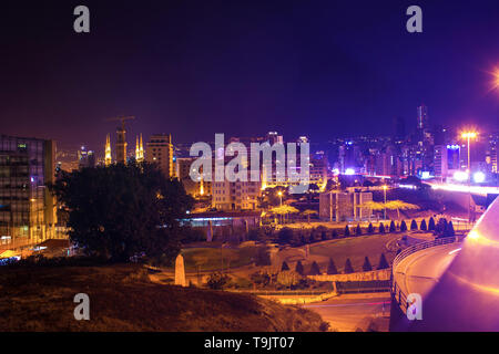 Tripoli, Libanon - Januar 15, 2016: Blick auf die Nacht in der Innenstadt von Tripolis, Libanon Stockfoto