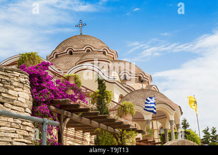 Blick auf das Kloster des Erzengels Michael, der Insel Thassos, Griechenland Stockfoto