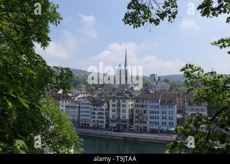 Predigerkirche und der Universität Zürich, Schweiz Stockfoto