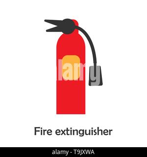 Feuerlöscher im Comic-stil, marine Karte für Zicklein, Vorschule Aktivität für Kinder, Vector Illustration Stock Vektor