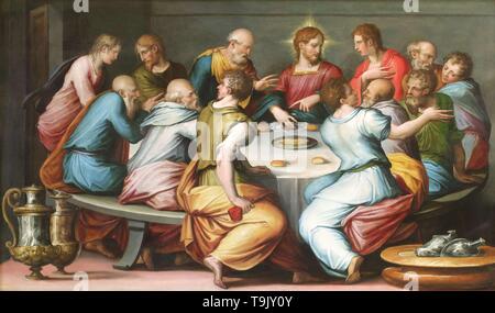 Das letzte Abendmahl. Museum: Musée des Beaux-arts, Troyes. Autor: Giorgio Vasari. Stockfoto