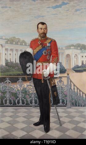 Portrait von Kaiser Nikolaus II. (1868-1918). Museum: Royal Collection, London. Thema: Nikolai Petrowitsch Bogdanov-Belsky. Stockfoto