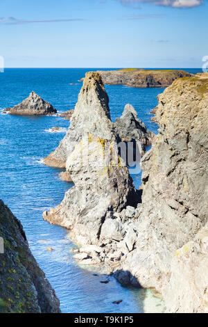 Die berühmten Orte der Insel Belle Ile en Mer, Nadeln von Port-Coton und die Klippen Stockfoto