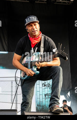 Mai 17, 2019 - Columbus, Ohio, USA - Tom Morello während der Sonic Temple Music Festival an der MAPFRE Stadion in Columbus, Ohio (Credit Bild: © Daniel DeSlover/ZUMA Draht) Stockfoto