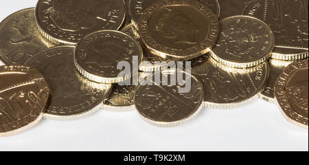 Stapel von Silber Loose Change Stockfoto