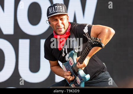 Mai 17, 2019 - Columbus, Ohio, USA - Tom Morello während der Sonic Temple Music Festival an der MAPFRE Stadion in Columbus, Ohio (Credit Bild: © Daniel DeSlover/ZUMA Draht) Stockfoto