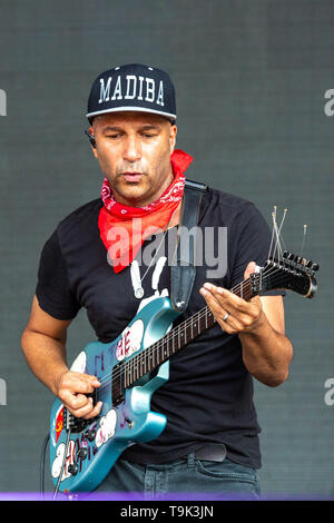 Mai 17, 2019 - Columbus, Ohio, USA - Tom Morello während der Sonic Temple Music Festival an der MAPFRE Stadion in Columbus, Ohio (Credit Bild: © Daniel DeSlover/ZUMA Draht) Stockfoto